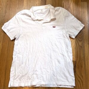 Levi's Standard XL White Housemark Red Logo Short Sleeve Polo Shirt Mens XLTG/EG